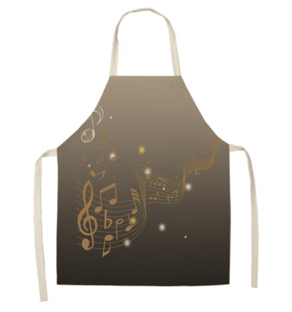 Keukenschort met muzieknoten (Gold)