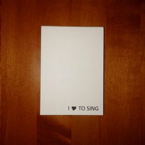 blocnote "i love to sing"