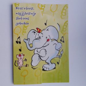Wenskaart verjaardag (olifanten)