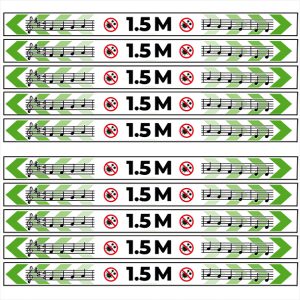 STICKERSET - 'Veilig Musiceren 1.5m' (10 st)