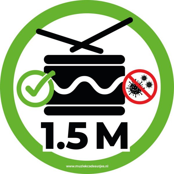 STICKERSET - 'Veilig Musiceren 1.5m' (4 st) - Afbeelding 4