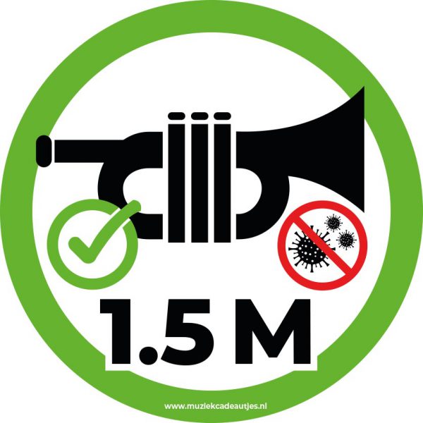 STICKERSET - 'Veilig Musiceren 1.5m' (4 st) - Afbeelding 3