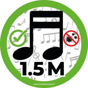 STICKERSET - 'Veilig Musiceren 1.5m' (4 st)