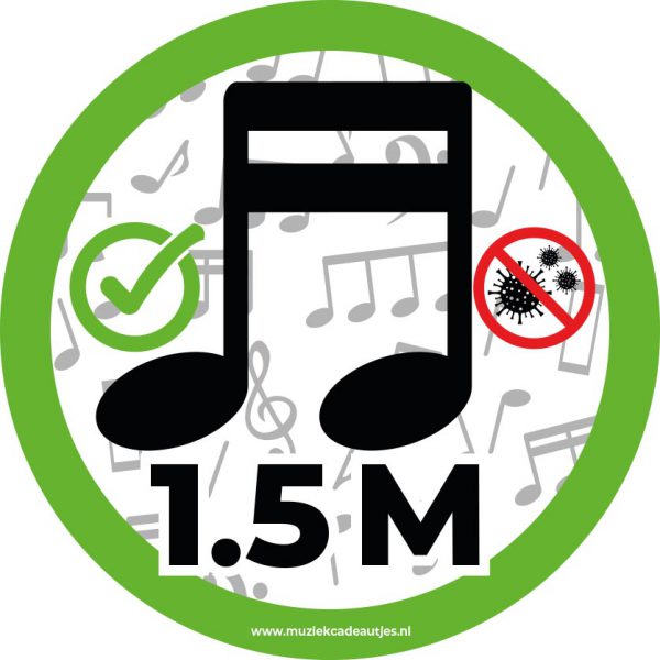 STICKERSET - 'Veilig Musiceren 1.5m' (4 st)