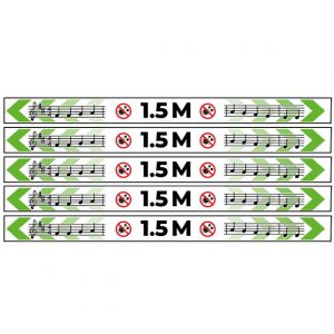 STICKERSET - 'Veilig Musiceren 1.5m' (5 st)
