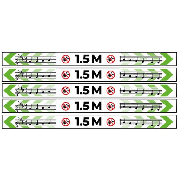 STICKERSET - 'Veilig Musiceren 1.5m' (5 st)