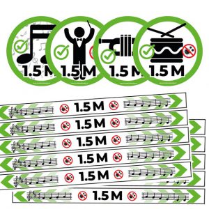 COMBI SET - 'Veilig Musiceren 1.5m' (10 + 4 st)
