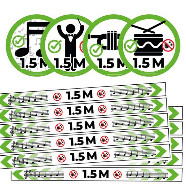 COMBI SET - 'Veilig Musiceren 1.5m' (10 + 4 st)