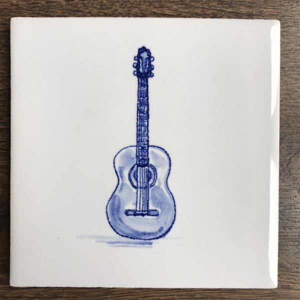 Tegeltje Delfts Blauw - Gitaar