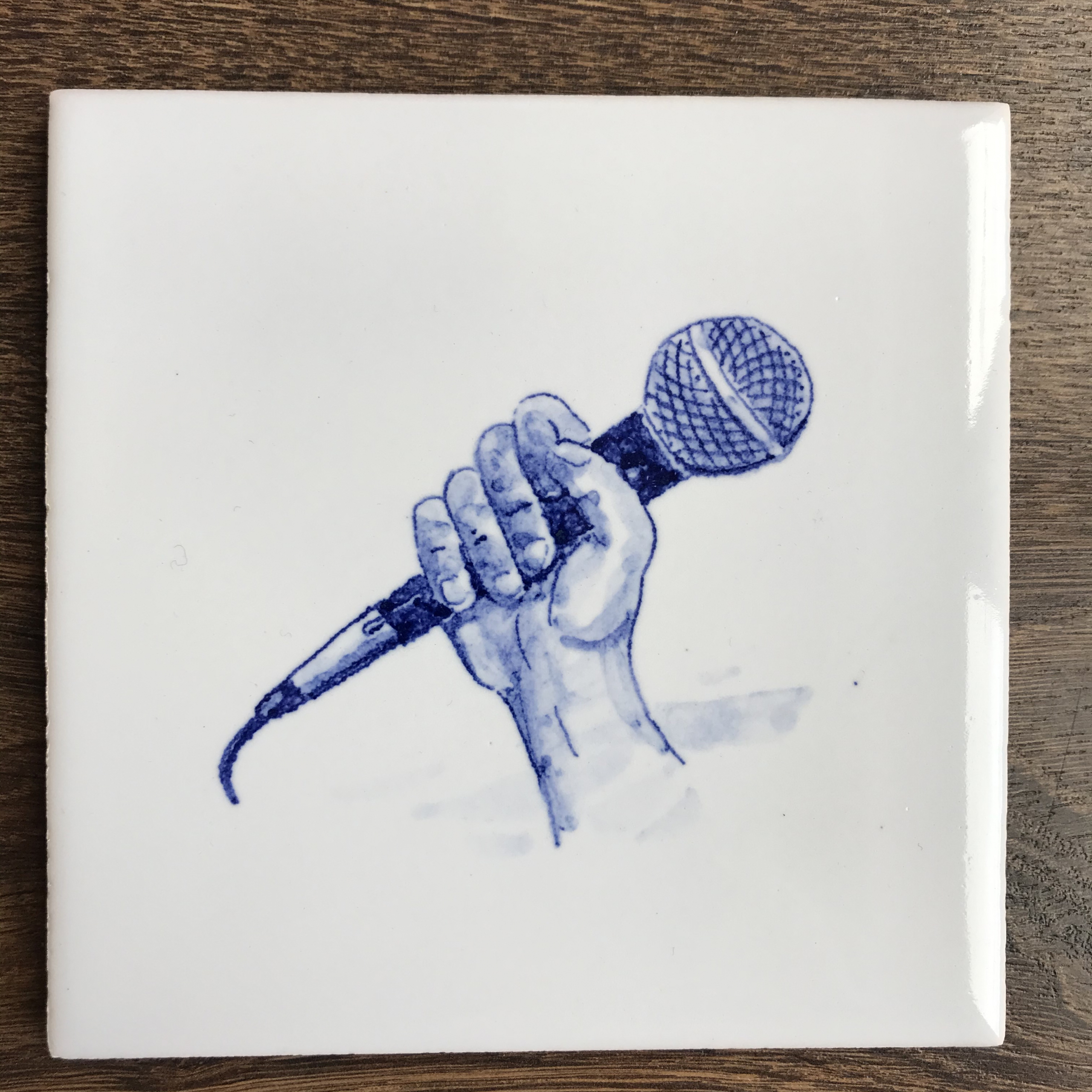 Tegeltje Delfts Blauw - Microfoon