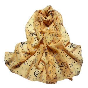 Shawl met muzieknoten (oranje)