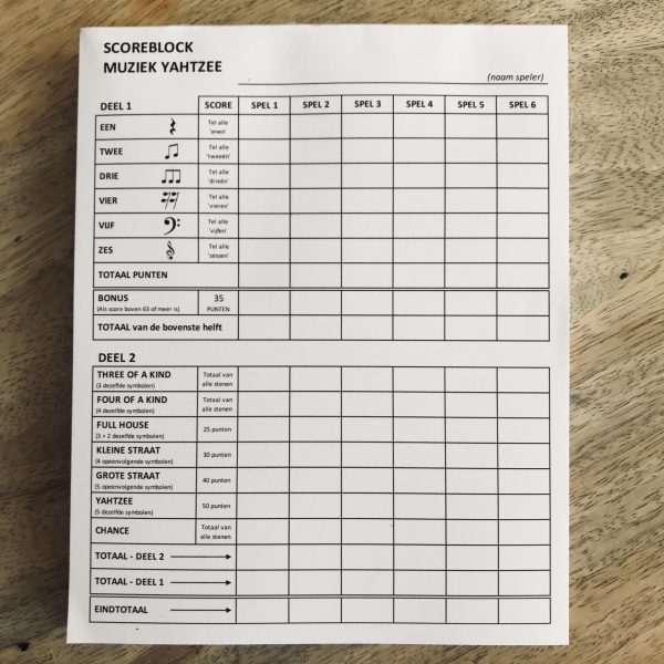 Yahtzee - Muzieknoten - Afbeelding 4