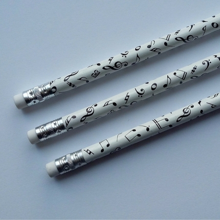 Potlood noten en sleutels en tekens (wit) - Afbeelding 13