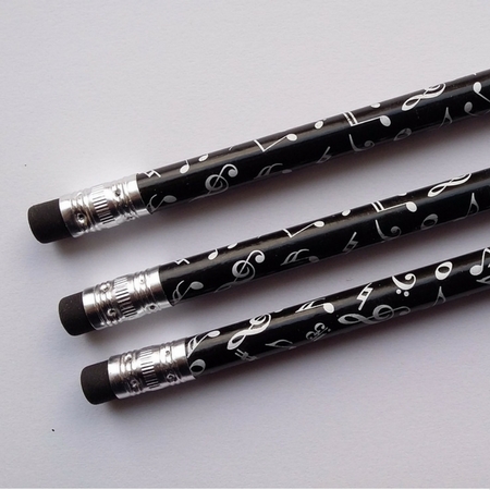 Potlood noten en sleutels en tekens (zwart) - Afbeelding 2