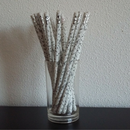 Potlood noten en sleutels en tekens (wit) - Afbeelding 12