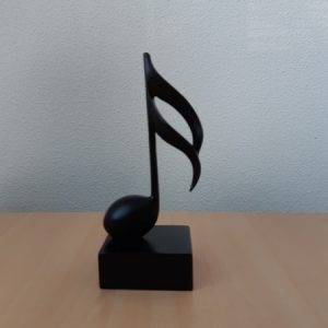 Beeldje muzieknoot (zwart)
