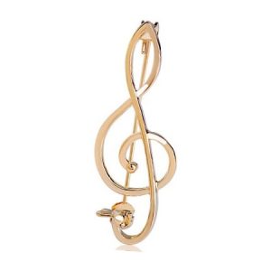 Broche vioolsleutel (goudkleurig)