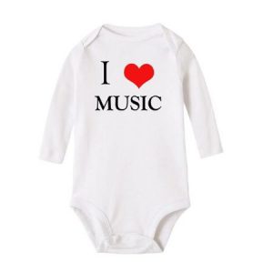 Rompertje i love music (wit code 3 met mouw) baby