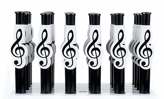 Potlood noten en sleutels en tekens (wit) - Afbeelding 24