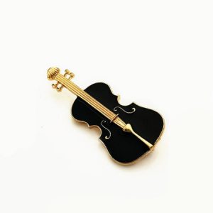 Broche viool (zwart-goud)