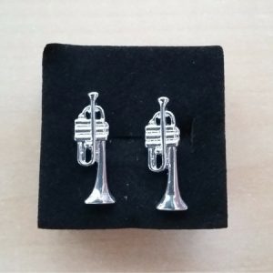 Oorbellen trompet (zilverkleurig)