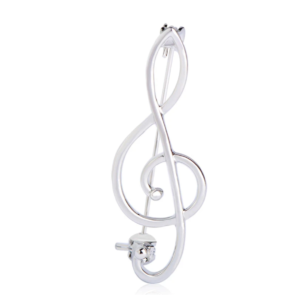 Broche vioolsleutel (zilverkleurig)