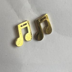 Oorbellen muzieknoten (goudkleurig, knop)