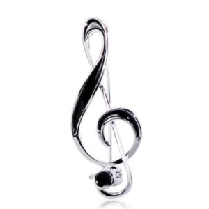 Broche vioolsleutel (zilverkleurig)