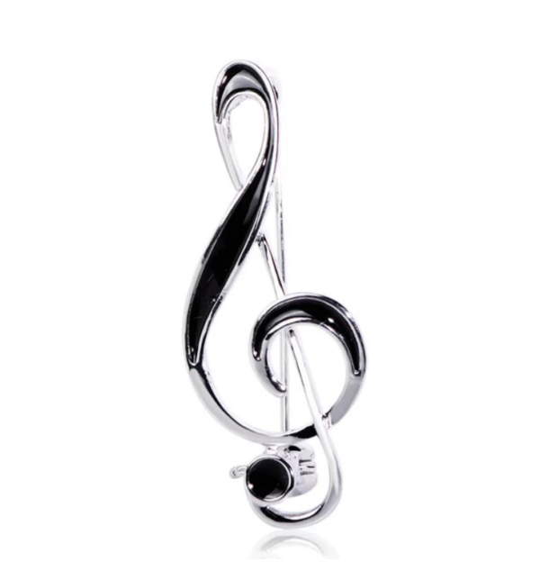 Broche vioolsleutel (zilverkleurig)