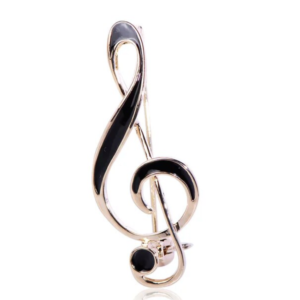 Broche vioolsleutel (goudkleurig)