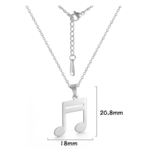 Ketting muzieknoten (zilverkleurig)