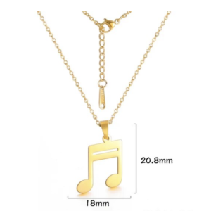 Ketting muzieknoten (goudkleurig)