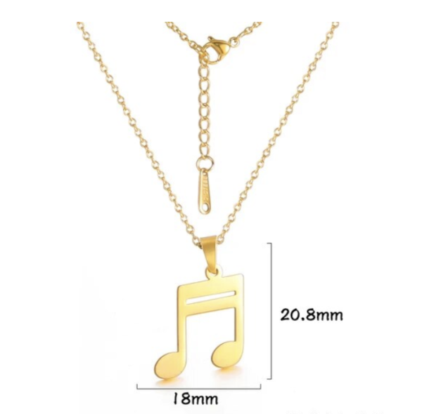 Ketting muzieknoten (goudkleurig)