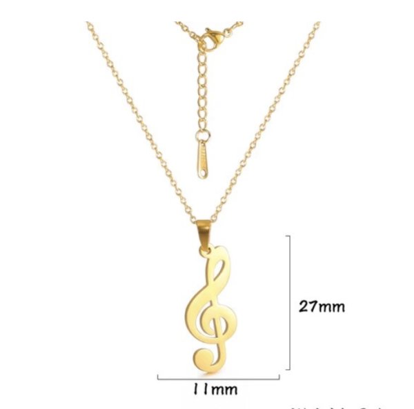 Ketting vioolsleutel (goudkleurig)