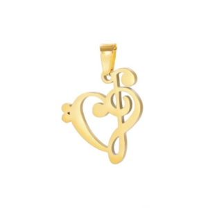 Ketting muzieksleutels (goudkleurig)
