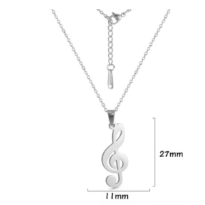 Ketting vioolsleutel (zilverkleurig)