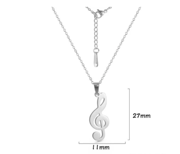 Ketting vioolsleutel (zilverkleurig)