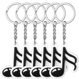 sleutelhanger zestiende noot (zwart/wit)