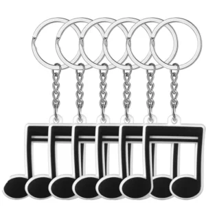 sleutelhanger achtste noten (zwart/wit)