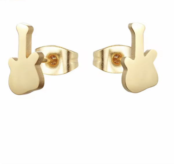 Oorbellen gitaar (knop, dicht)