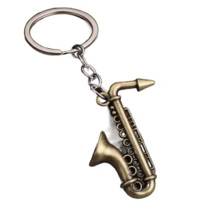 Sleutelhanger Saxofoon (bronskleurig