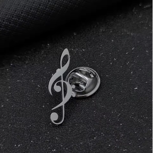 Pin muzieksleutels (zilverkleurig)
