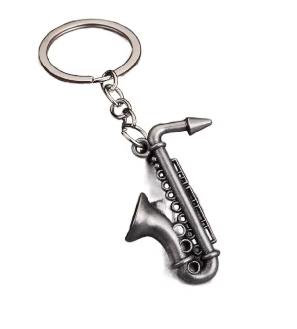 Sleutelhanger Saxofoon (zilverkleurig)
