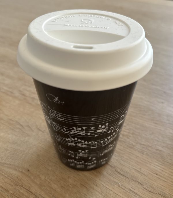 Koffie-to-go Mok - Muzieknoten (zwart)