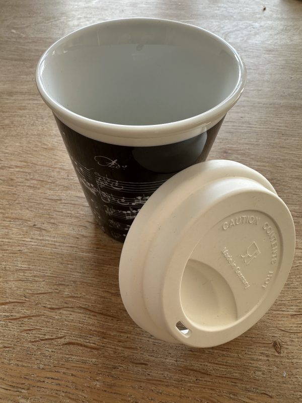 Koffie-to-go Mok - Muzieknoten (zwart) - Afbeelding 2