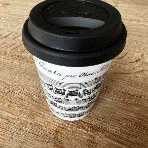 Koffie-to-go Mok - Muzieknoten (wit)