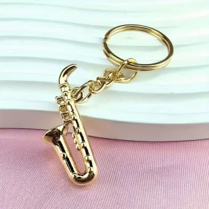 Sleutelhanger Saxofoon (goudkleurig)