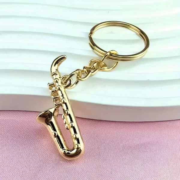 Sleutelhanger Saxofoon (goudkleurig)